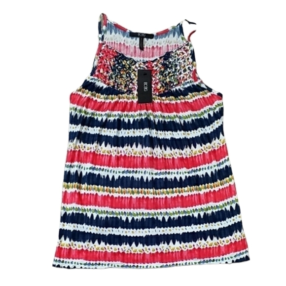 BCBG Paris~Women's Size XXS~Red Combo Shirt NWT. - Picture 1 of 11